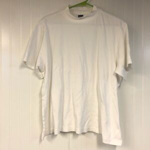 Lands End Classic White Women’s 3/4 Sleeve Mock Nexk T-Shirt Vintage XL